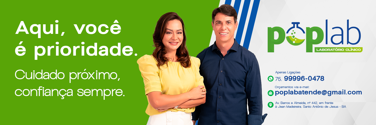 PopLab — Aqui, você é prioridade. Cuidado próximo, confiança sempre.